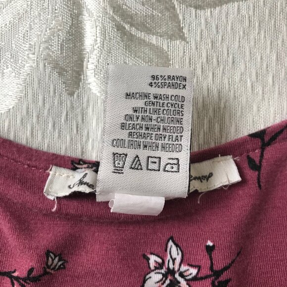 American Rag Floral Peplum Button Down Blouse Bell Sleeve Ruffle Top S - Picture 14 of 14